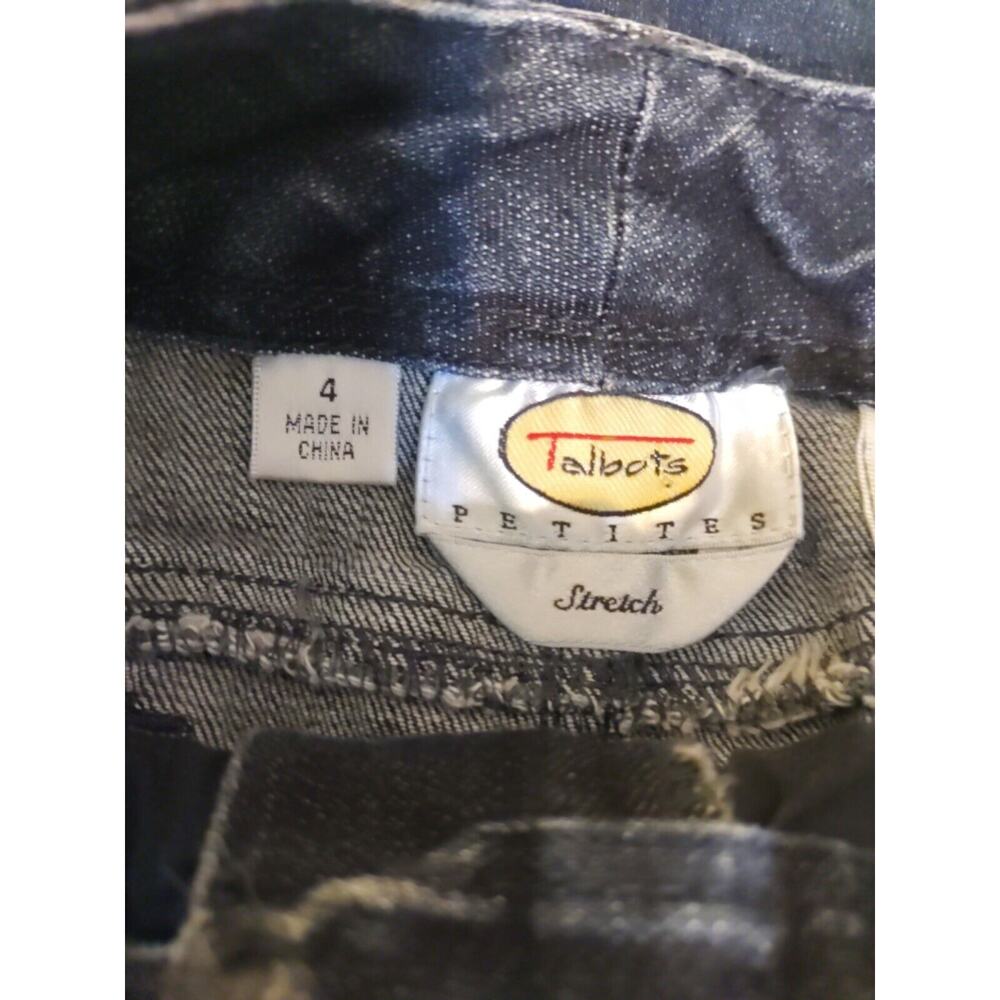 Talbot Petite Stretch Women's Blue Jean Faded Black Denim Skirt Size 4 - Picture 4 of 6